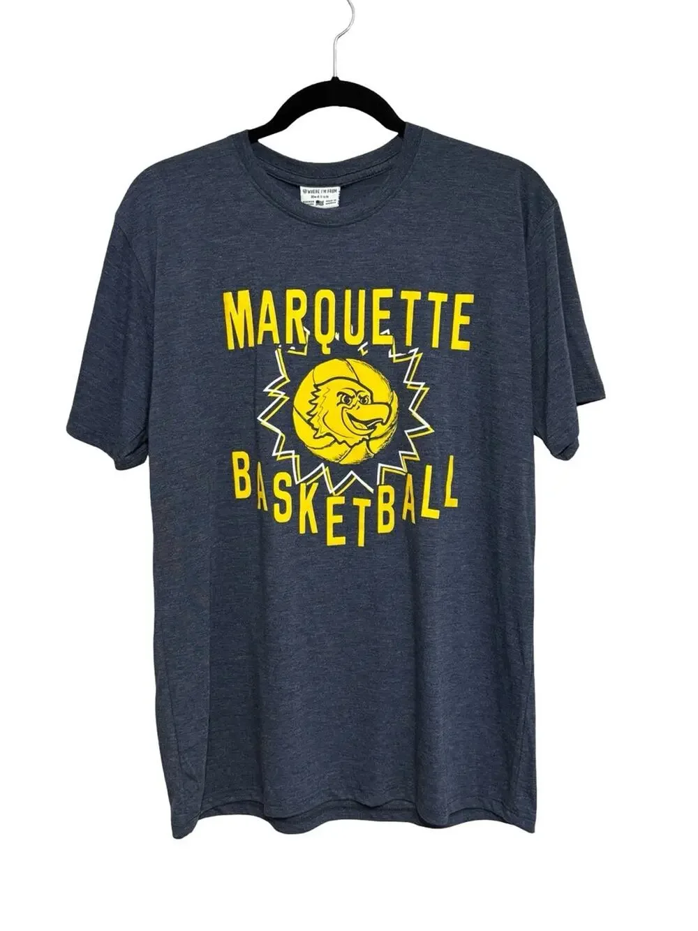 NEW Marquette Basketball Golden Eagles Comic Tee in Navy - Size M